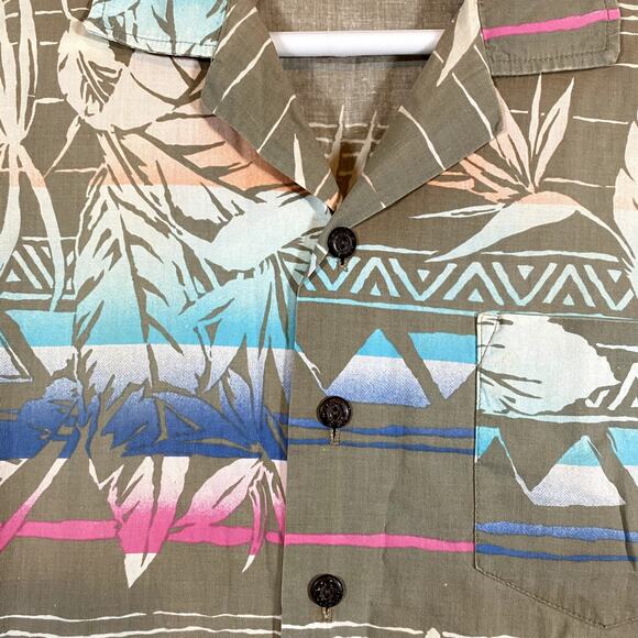 Kennington California Large Hawaiian Shirt Button Up Resort Travel Button Top - Picture 3 of 7